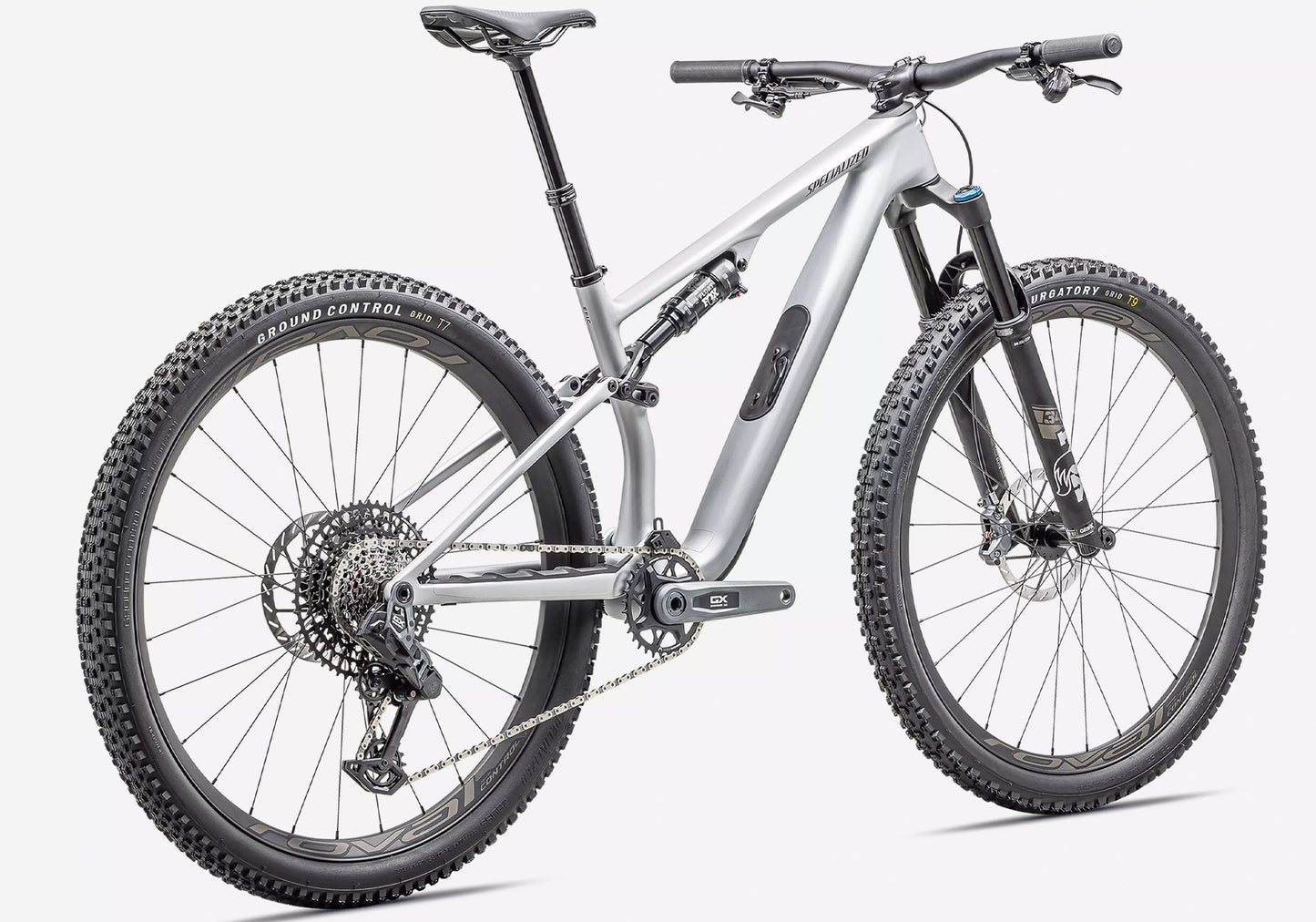 2025 Specialized Epic 8 Evo Expert, Satin Silver Dust/Gunmetal