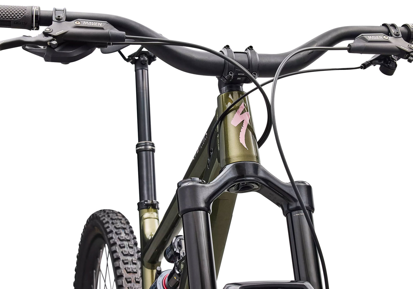 2026 Specialized Status 2 170 Unisex Mountain Bike, Gloss Laurel Green Metallic / Desert Rose image 5