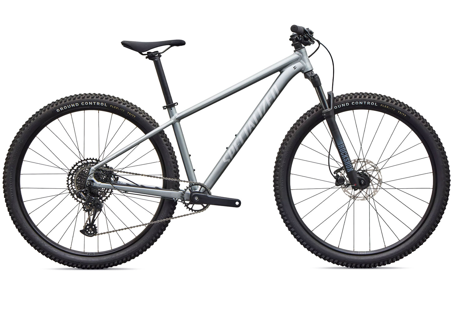 2027 Specialized Rockhopper Comp Unisex Mountain Bike, Satin Shadow Silver/Silver Dust image 3