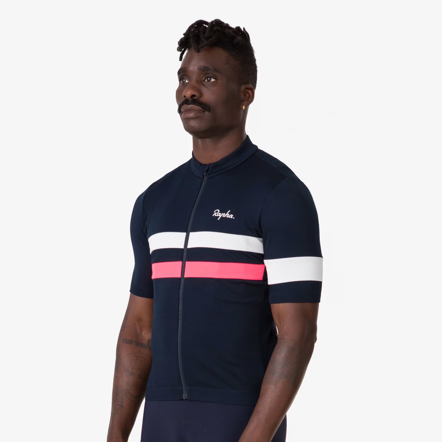 Rapha 2025 Brevet Men's Jersey - Dark Navy/Hi-Viz Pink/White image 3 BJR09XXNSIXSM,BJR09XXNSISML,BJR09XXNSIMED,BJR09XXNSILRG,BJR09XXNSIXLG,BJR09XXNSIXXL