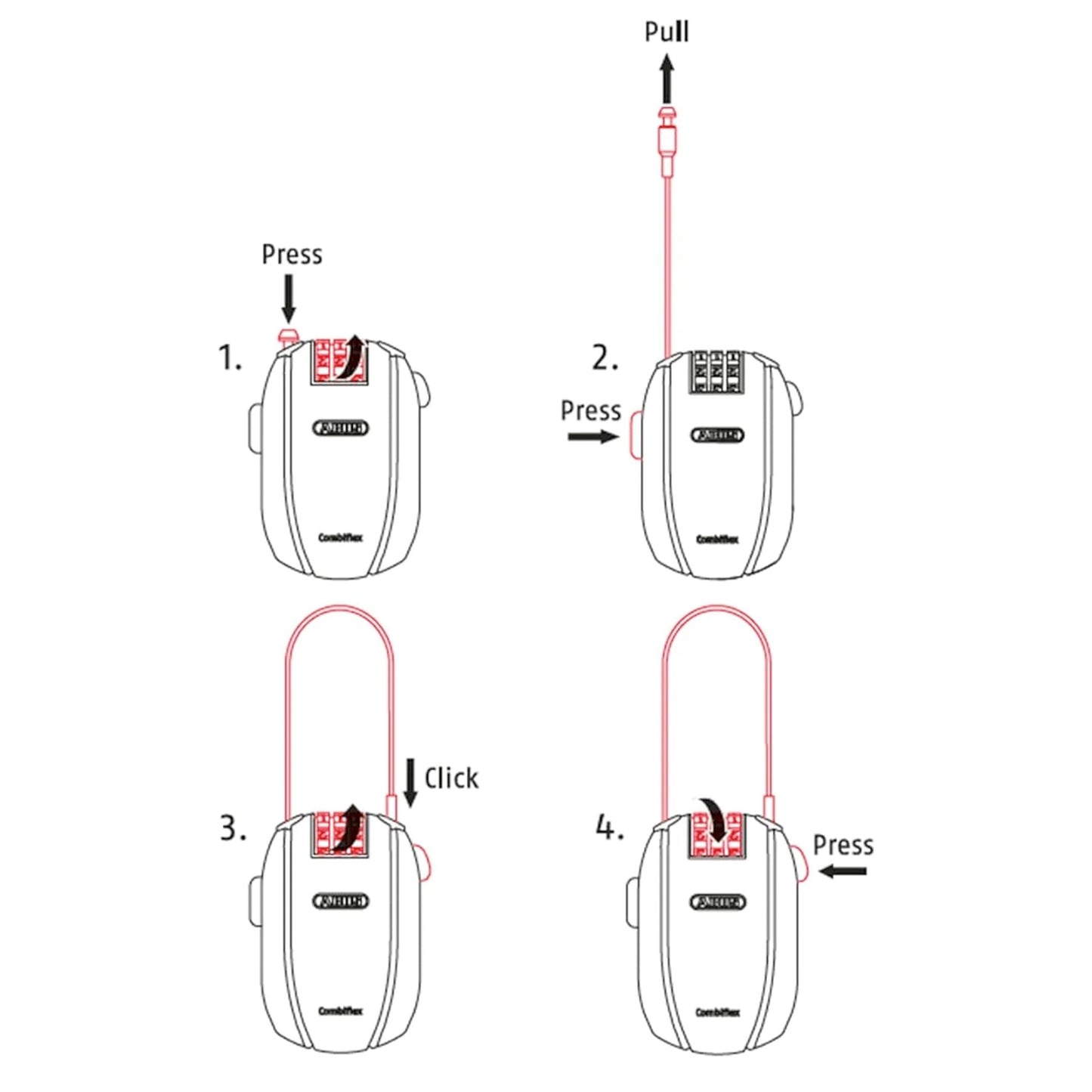 Abus Combiflex Stopover 65cm Lock Black