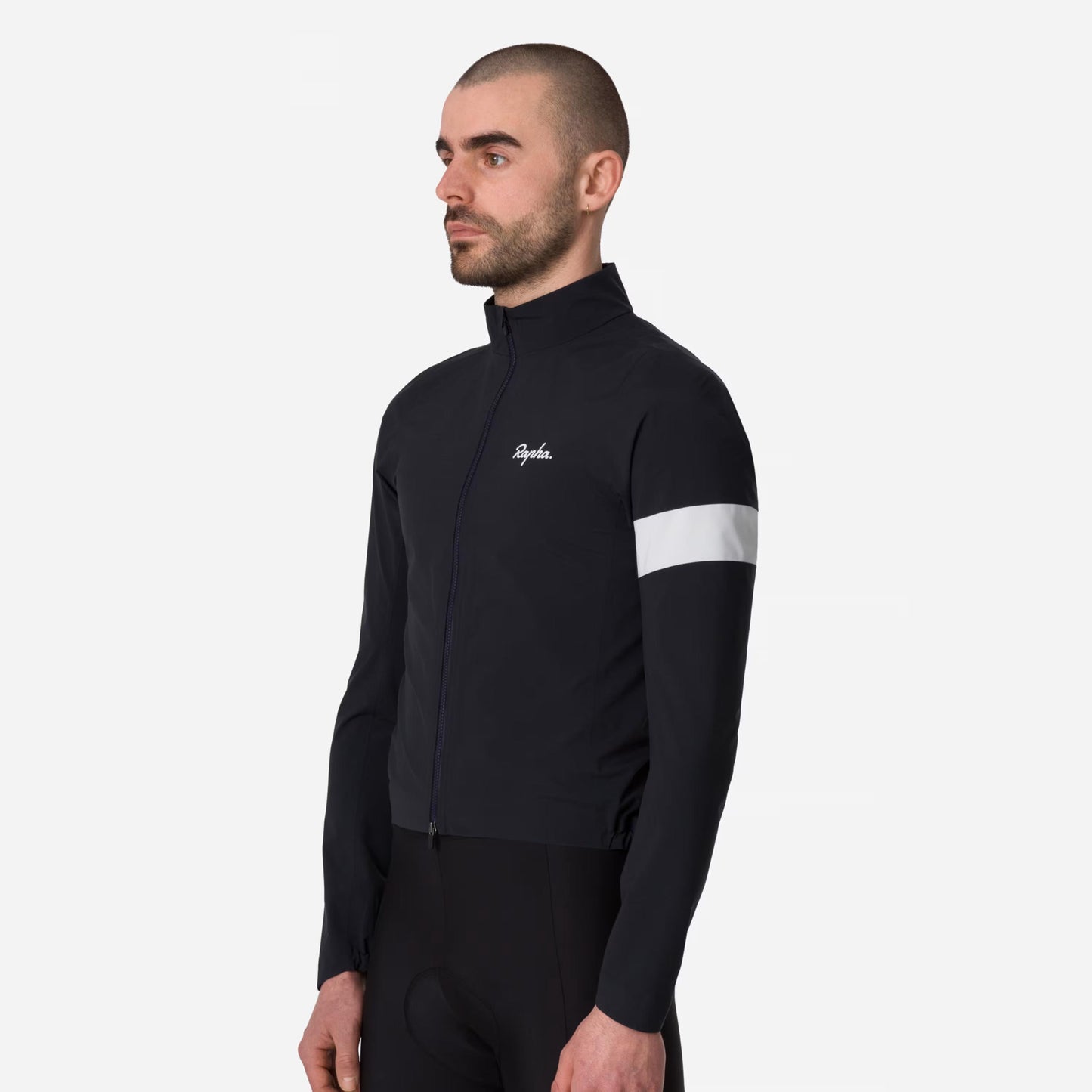 Rapha Men's Core Rain Jacket, Black/White Side