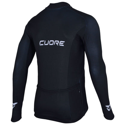 Cuore Men's Buckland Collection Silver Long Sleeve Thermal Jersey, Black