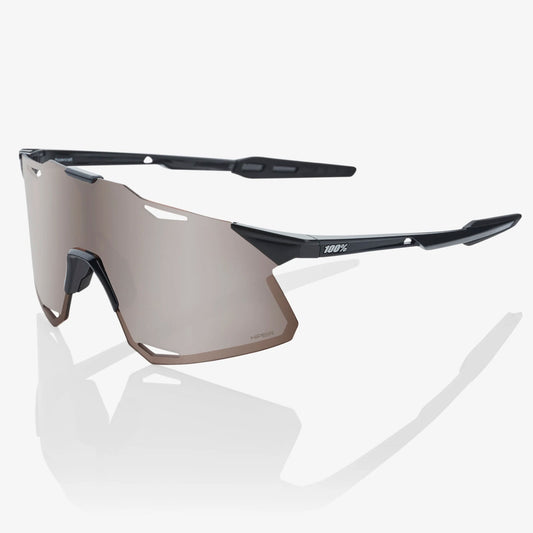 100% Hypercraft Cycling Sunglasses Black - Hiper Silver Mirror Lens