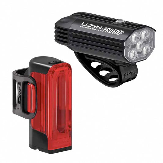 Lezyne Fusion Drive Pro 600+ Front LED & Strip Drive 300 Rear LED bike light set