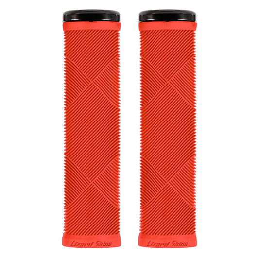 Lizard Skins Lock-On- Strata Bicycle Grips, Candy Red