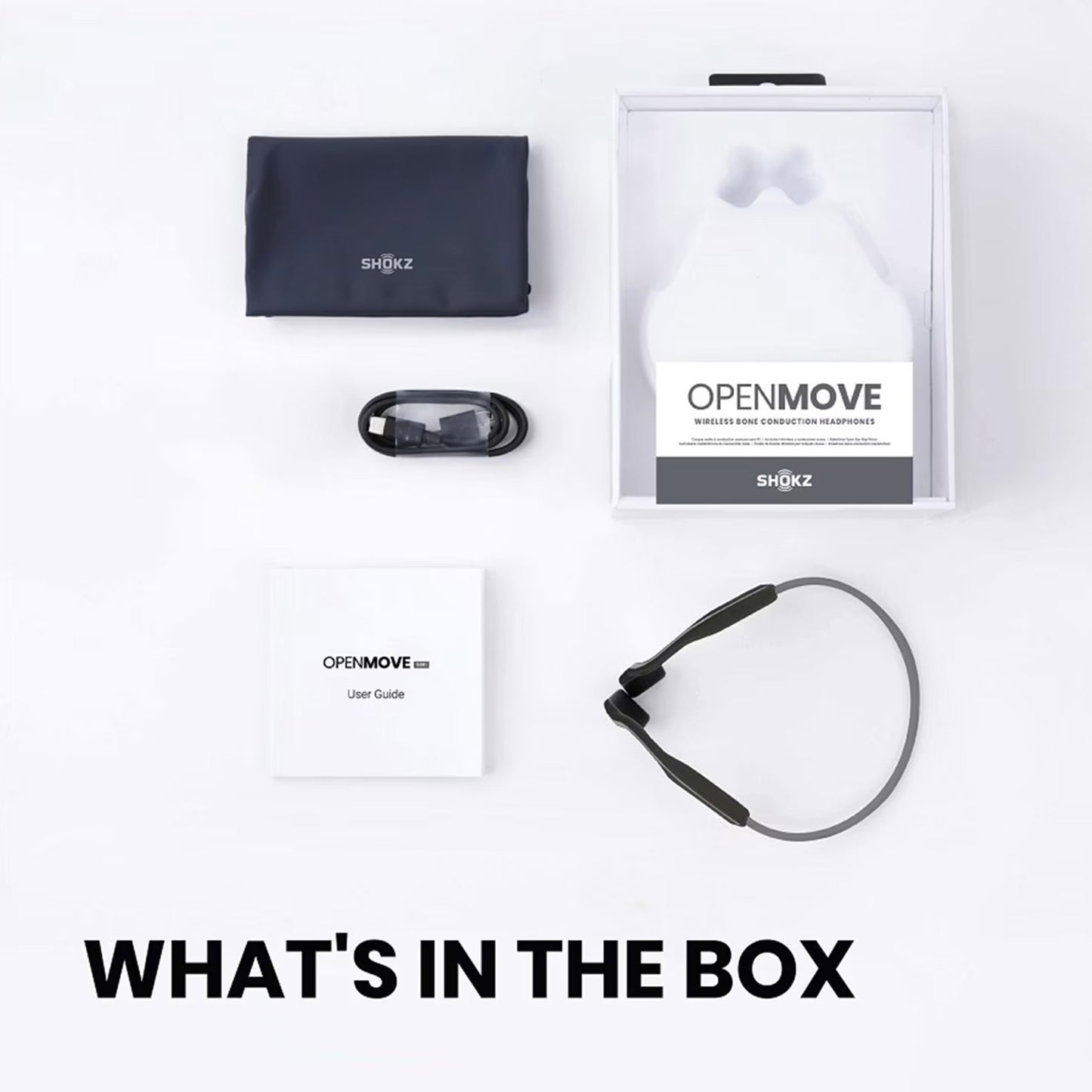 SHOKZ OpenMove Wireless Bluetooth Headphones - Grey