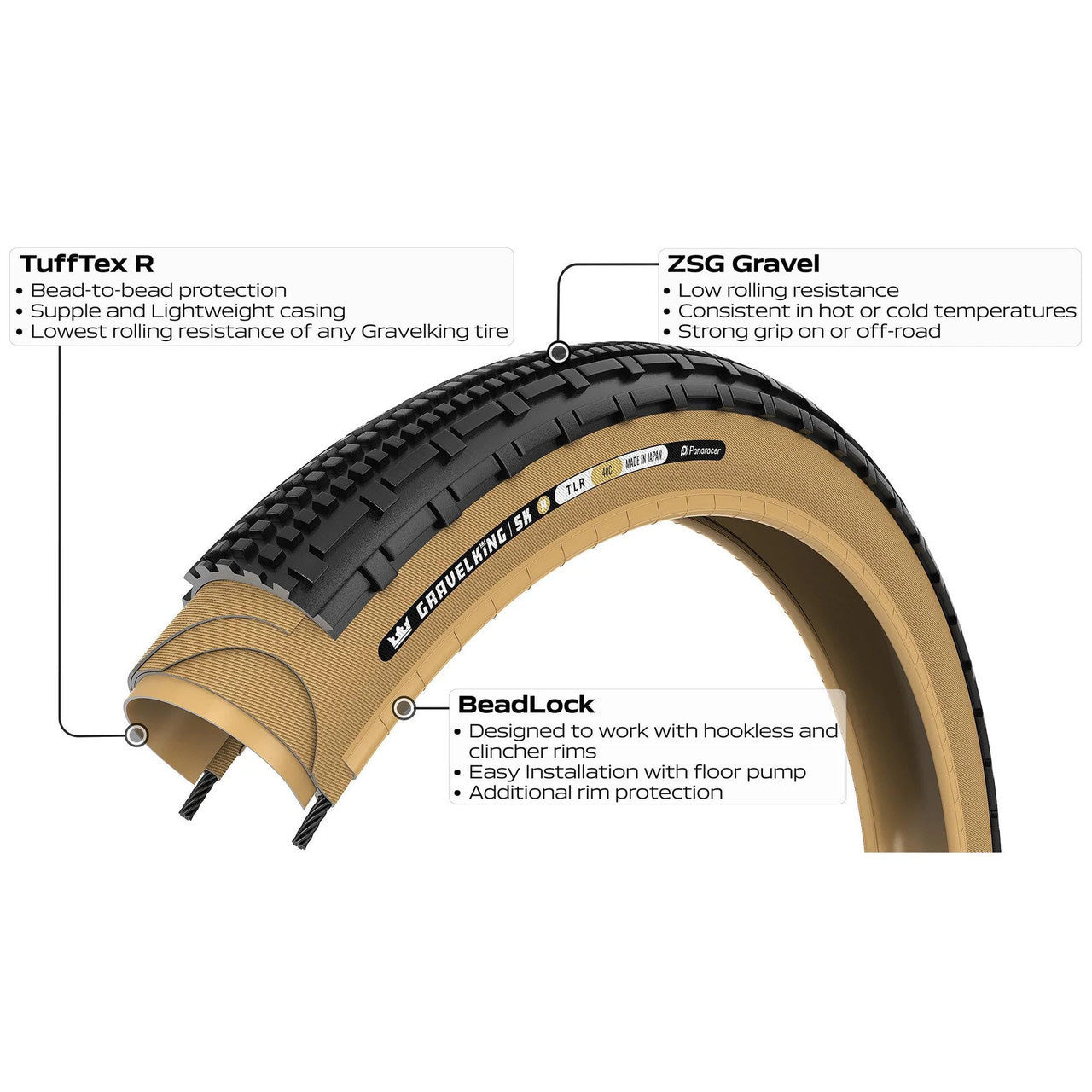 Panaracer Gravelking SK R Amber 700C Folding Tyre PRRR-RF735-GKSK-R-SX2,PRRR-RF730-GKSK-R-SX2,PRRR-RF740-GKSK-R-SX2,PRRR-RF745-GKSK-R-SX2 image 3