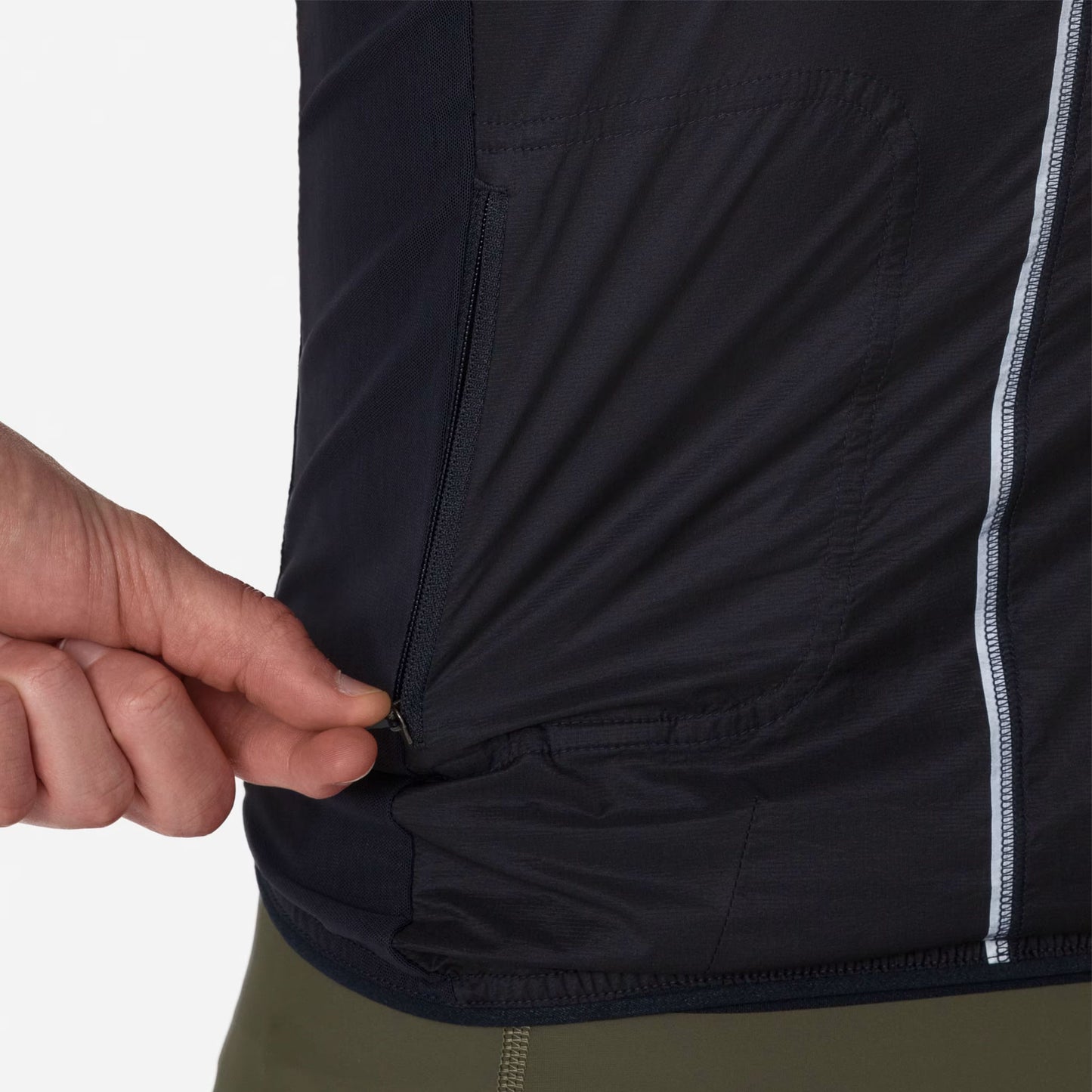 Rapha 2025 Men's Brevet Element Wind Jacket, Black/Grey Detail 2