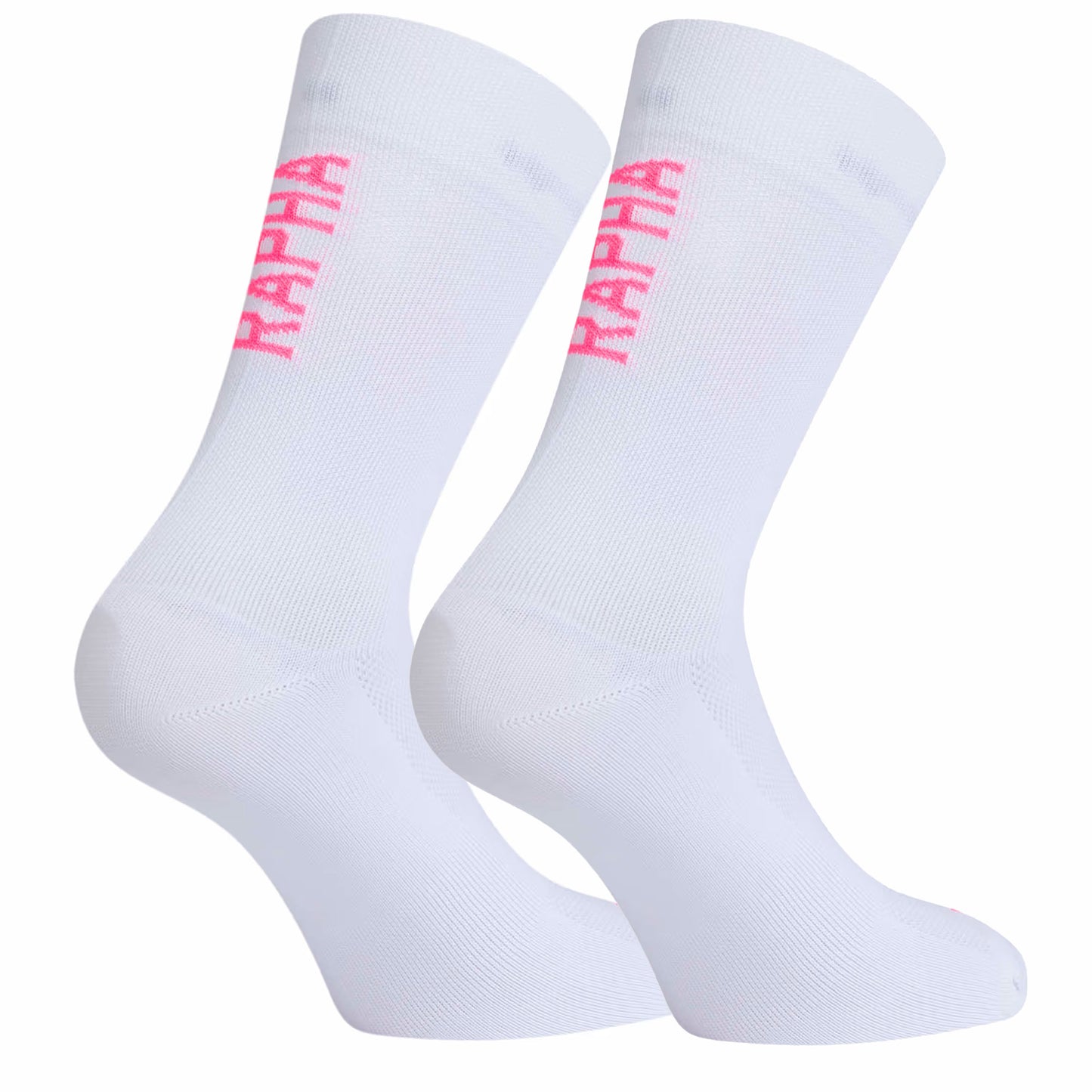 Rapha Unisex Pro Team Sock II Regular Cuff - White / Hi-Vis Pink