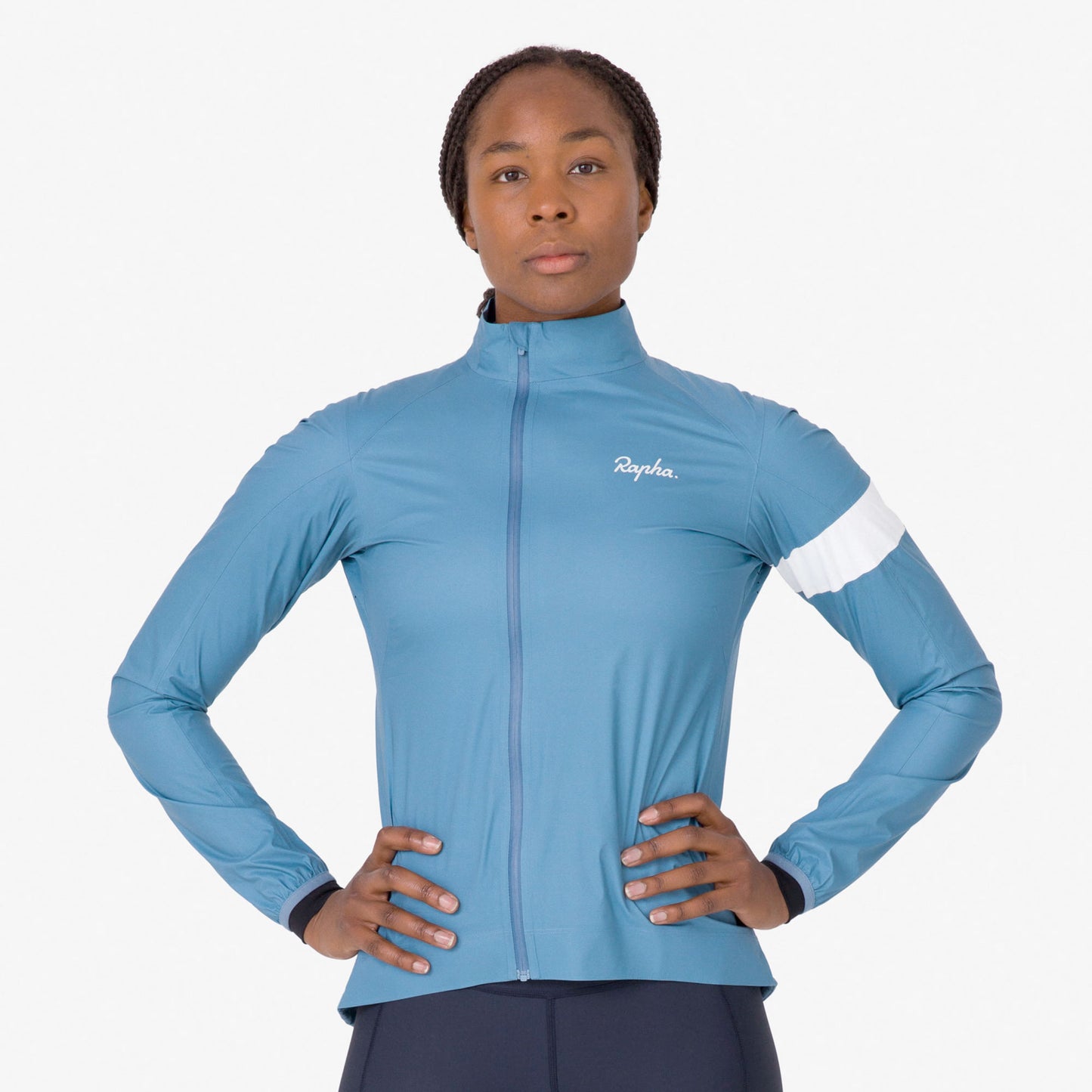 Rapha Women's Core Rain Jacket II Dusted Blue/White