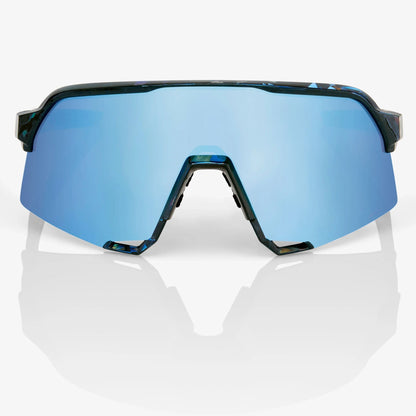 100% S3 Cycling Sunglasses - Black Holographic/Hiper Blue Multilayer Mirror Lens