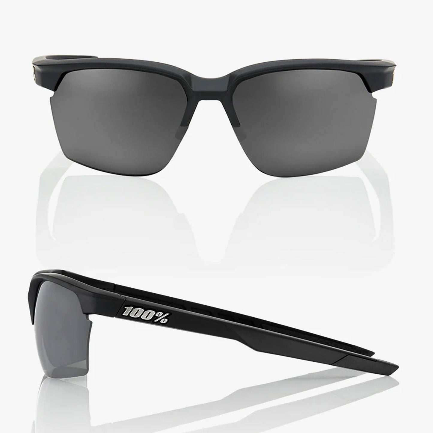 100% SPORTCOUPE - Soft Tact Black - Smoke Lens + Clear Lens 61020-100-57 image 2