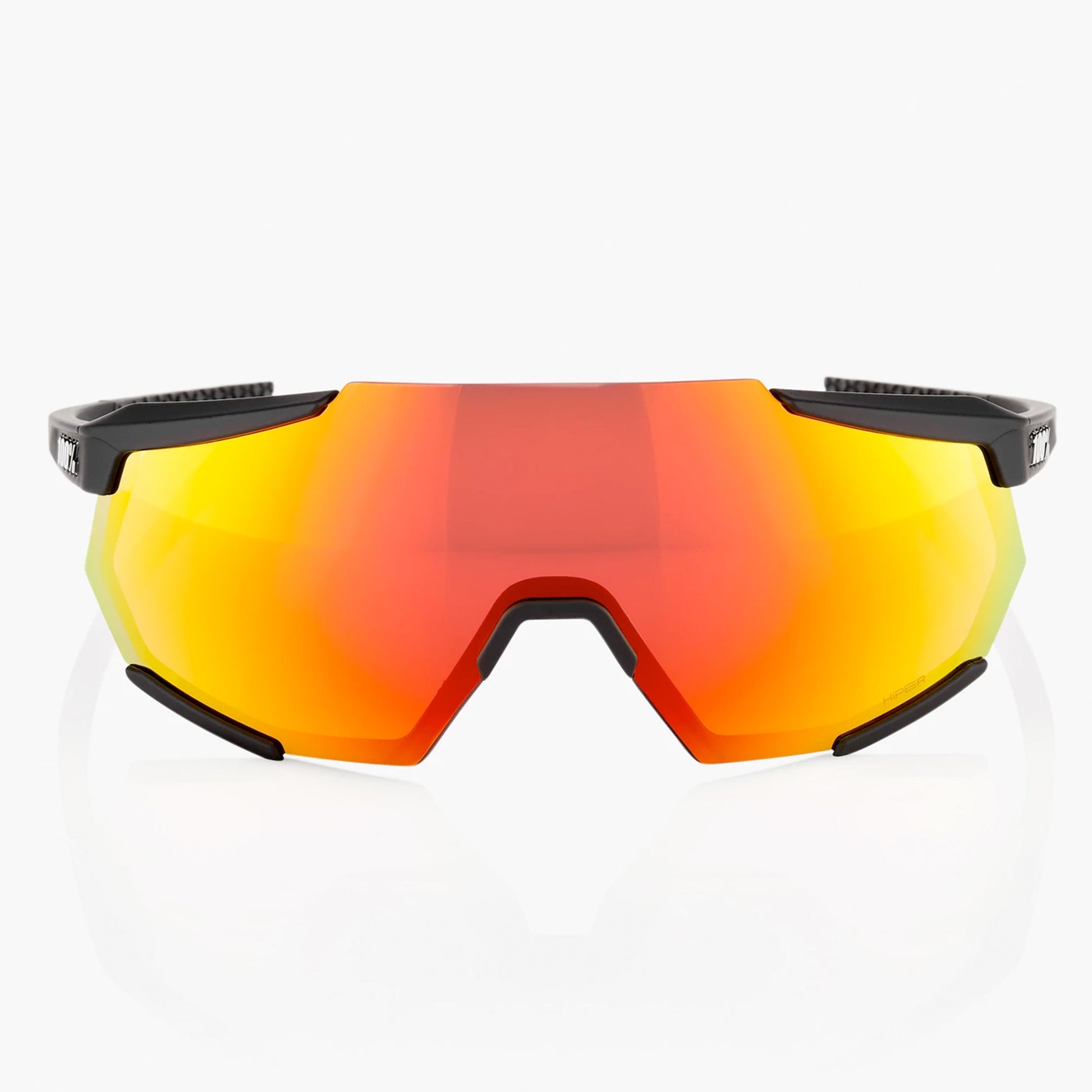 100% Racetrap Cycling Sunglasses, Soft Tact Black With Hiper Red Multilayer Mirror Lens + Clear Lens