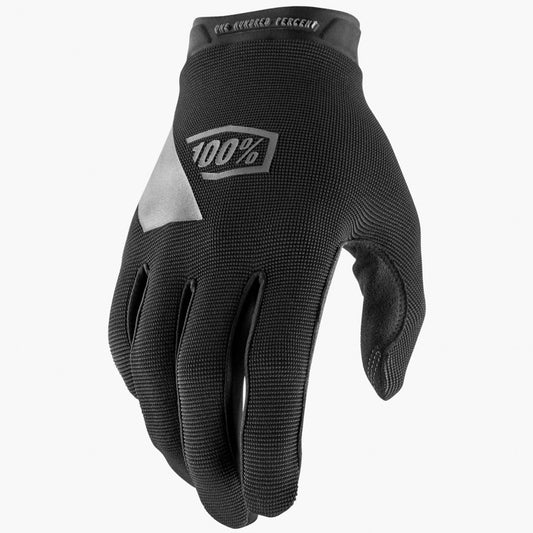 100% Ridecamp Youth MTB Gloves, Black buy at Woolys Wheels Sydney
