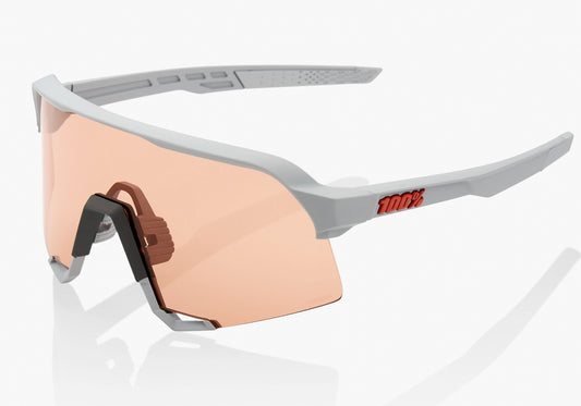 100% Eyewear S3 Soft Tact Stone Grey - Hiper Coral  Lens + Clear Lens
