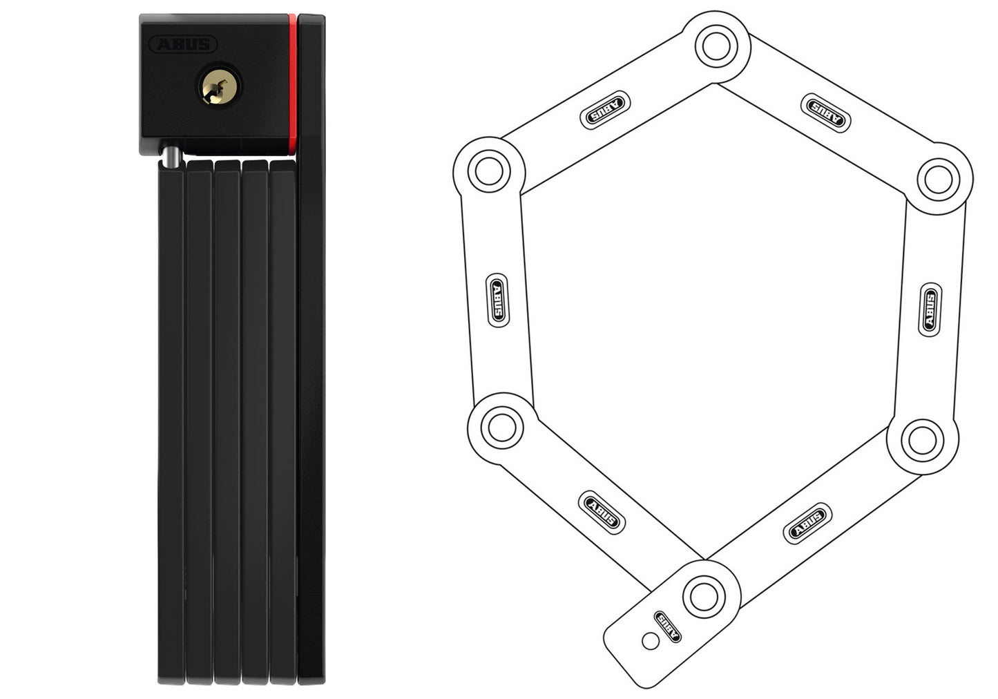 Abus Bordo U-Grip 5700, Black, 80cm lock, Woolys Wheels Sydney