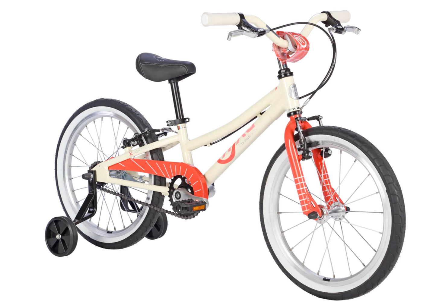 BYK E350 Girls Bike, White/Watermelon - Rider height: 95-117cm
