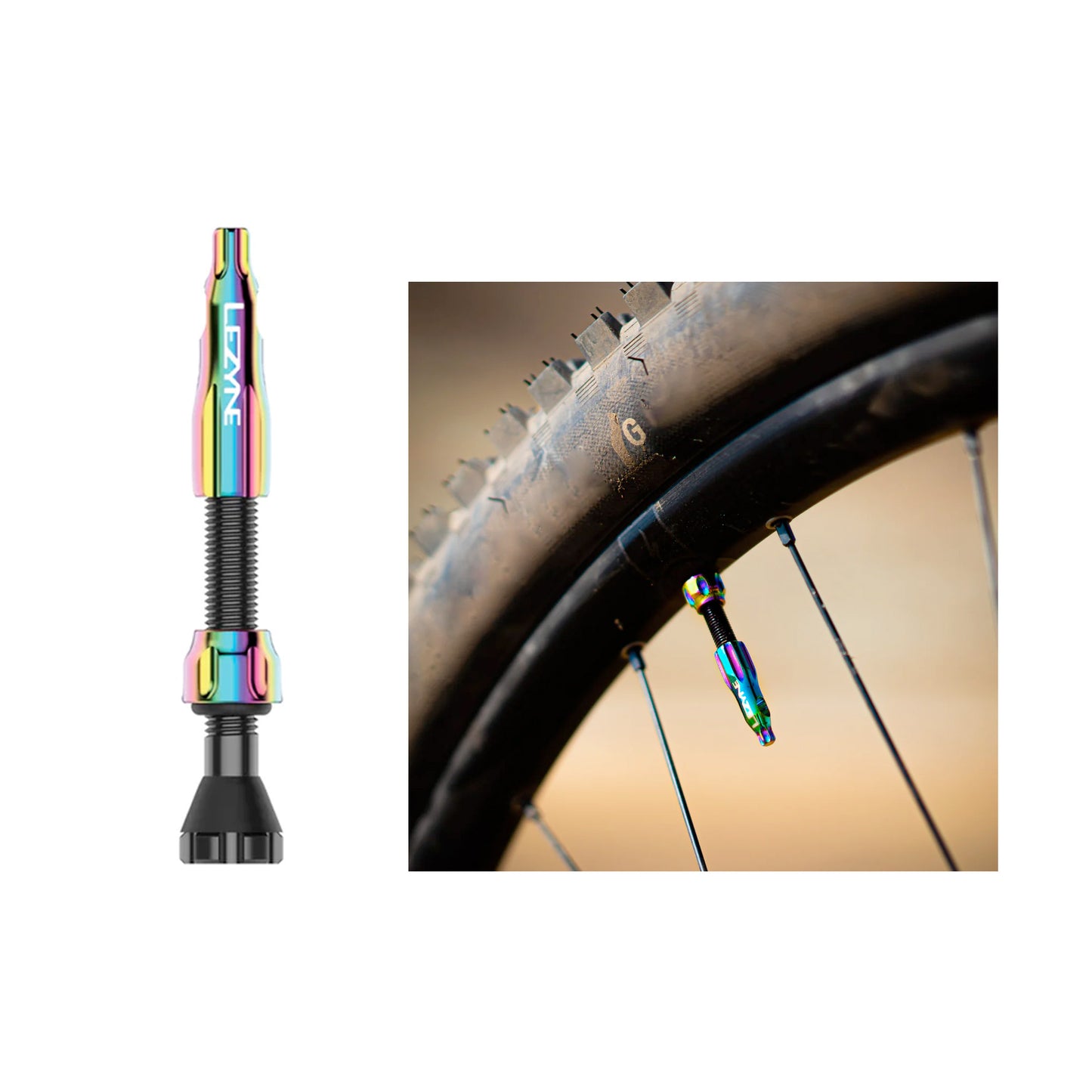 Lezyne CNC TLR Tubeless Valve 44mm, Neo Metallic