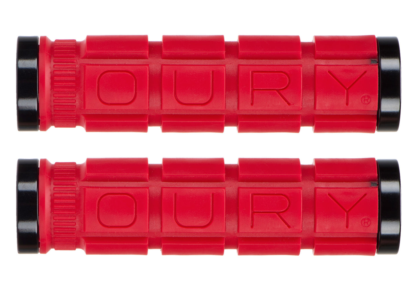 Oury Lock-On MTB Grips, Red Woolys Wheels Sydney
