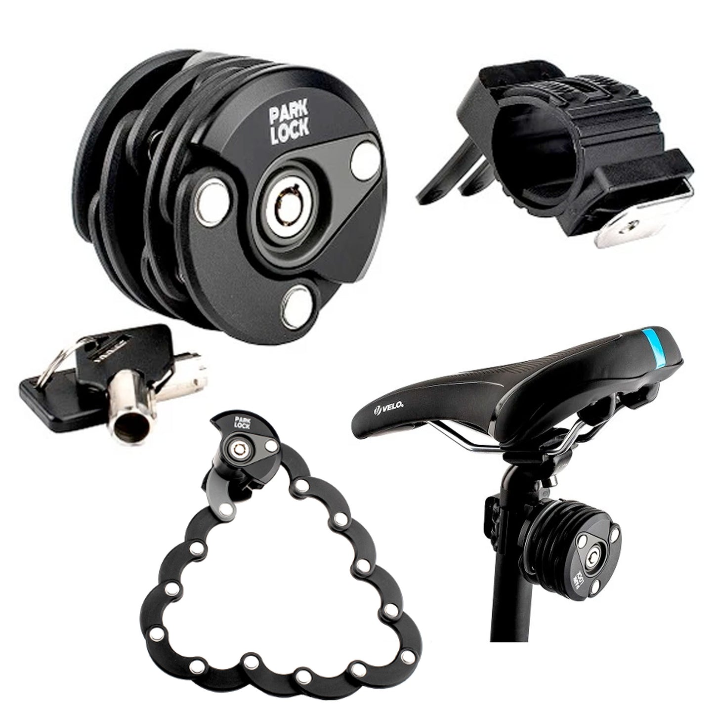 Park Lock Brooklyn Folding Round High Security Bicycle Lock buy at Woolys Wheels Sydney