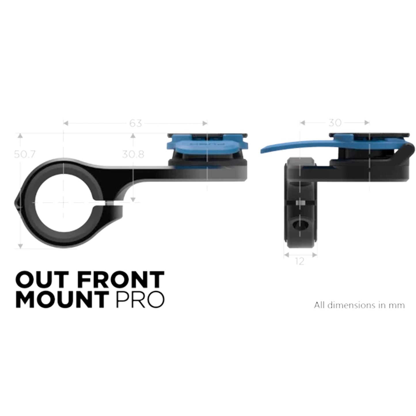Quad Lock Out Front Phone Mount Pro, Black