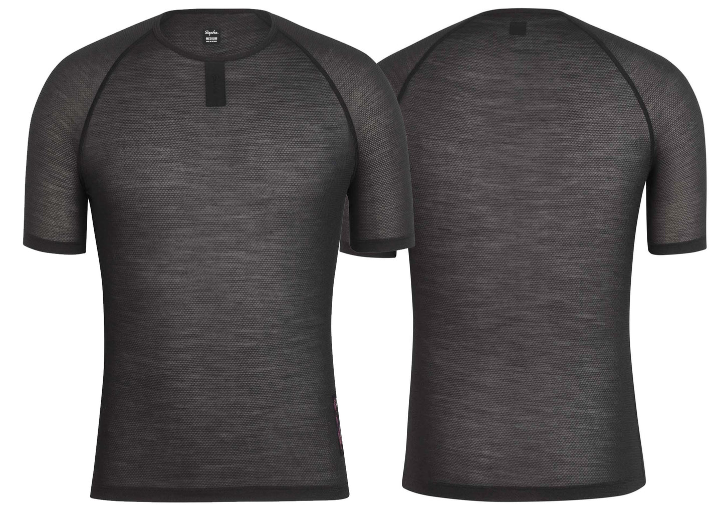 Rapha Mens Merino Mesh Base Layer - Short Sleeve, Black buy online at Woolys Wheels Sydney