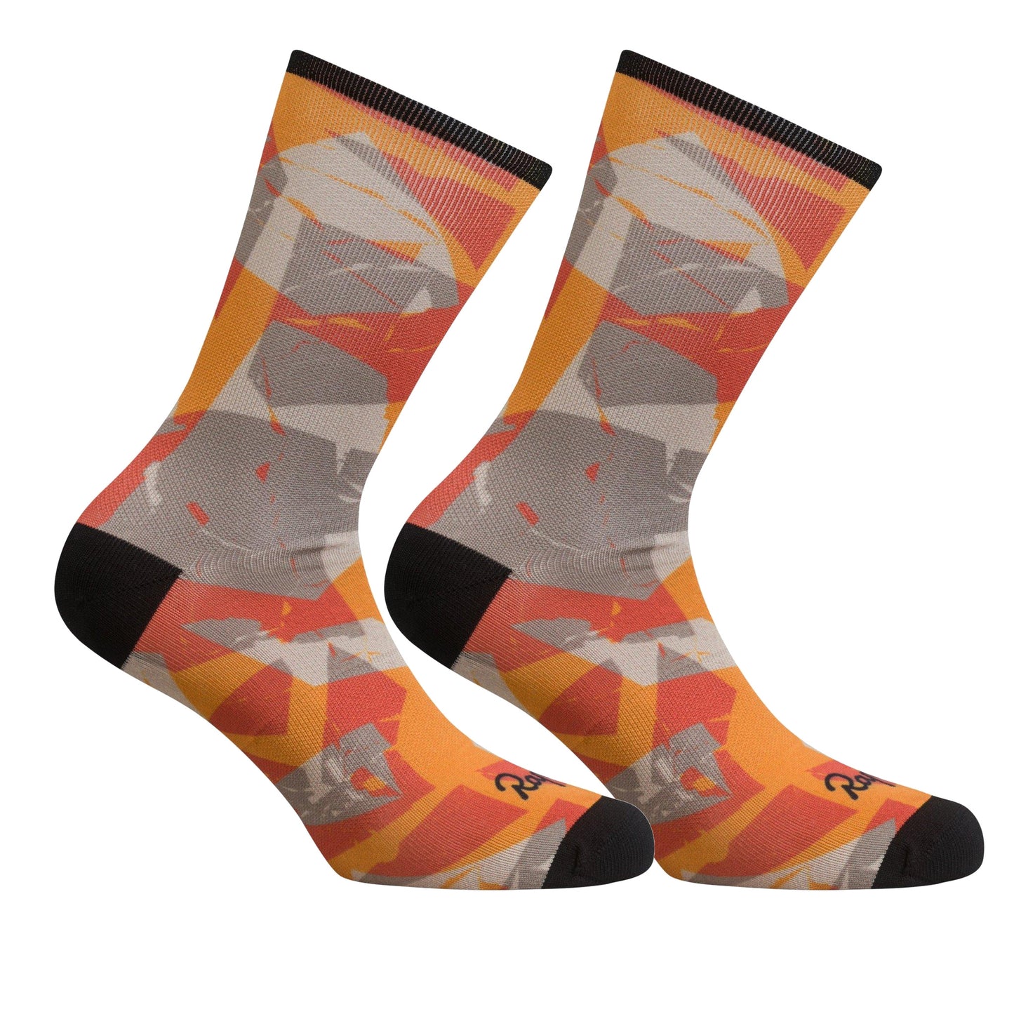 Rapha Unisex Graphic Socks, Dark Yellow/Brick