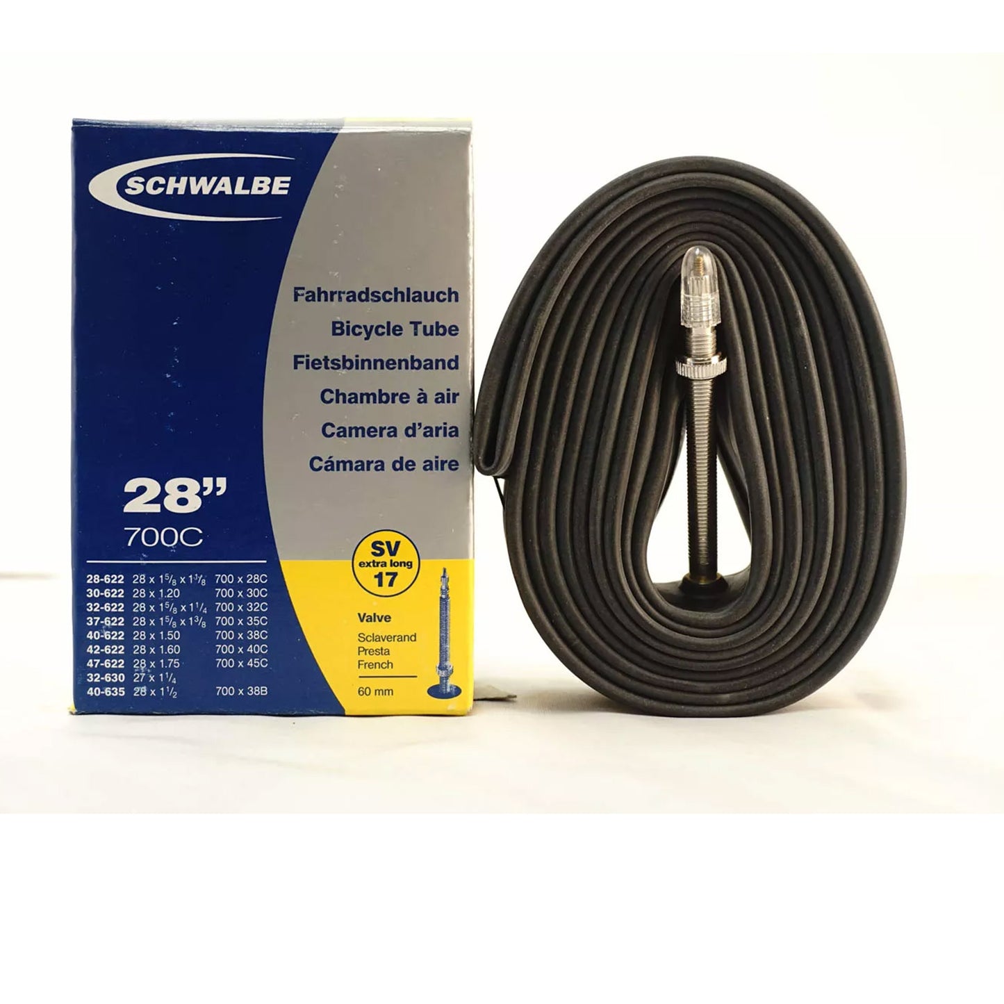 Schwalbe Tube SV 20 Extra Light Inner Tube 700x20-25c, 60mm Valve