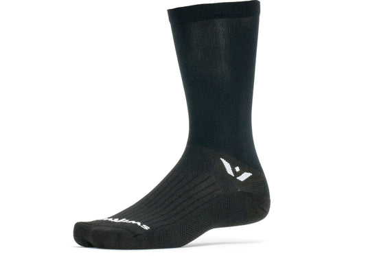 Swiftwick Aspire Cycling Socks 7” Cuff, Black