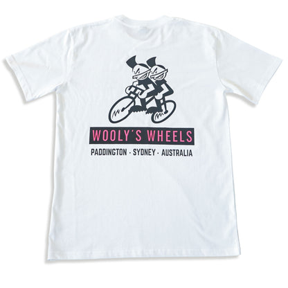 Woolys Wheels Retro T-Shirt - White