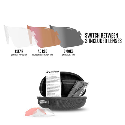 Tifosi Rail Sunglasses, Blackout with 3 interchangeable lenses