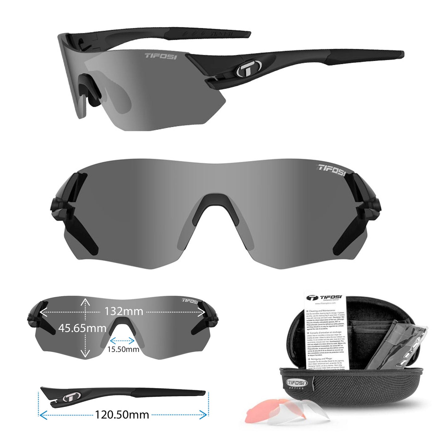 Tifosi Tsali Cycling Sunglasses With Three Interchangeable Lenses - Matt Black buy online Woolys Wheels Sydney Brisbane, Melbourne, Hobart, Adelaide, Perth, Darwin, Canberra