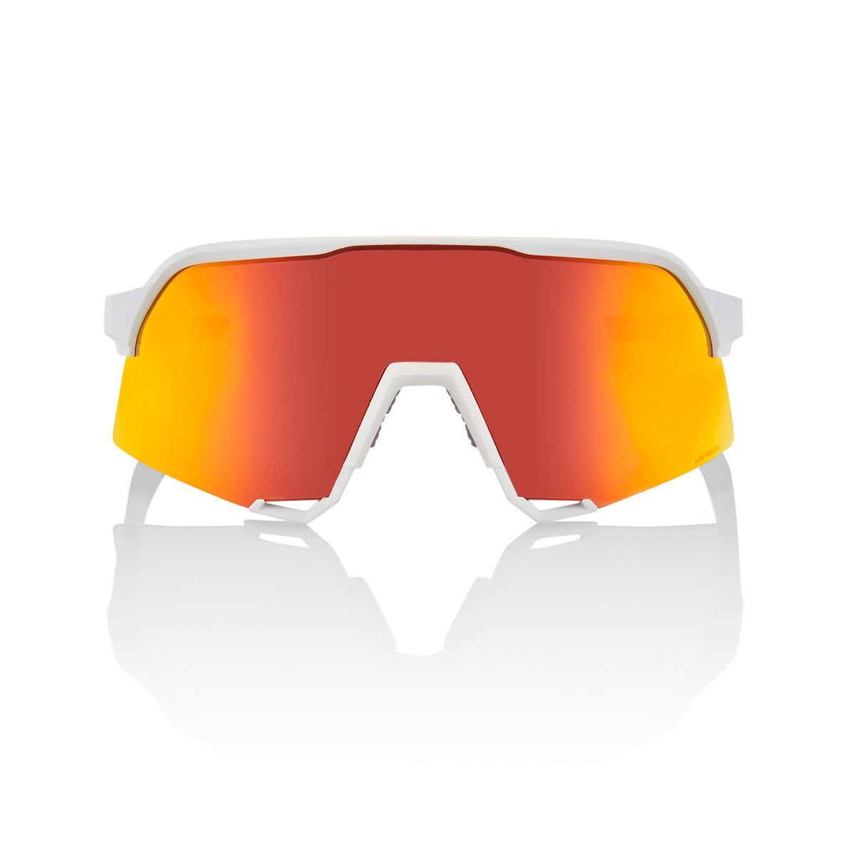 100% S3 Unisex Sunglasses - Soft Tact White with HiPER Red Mirror Lens image 3