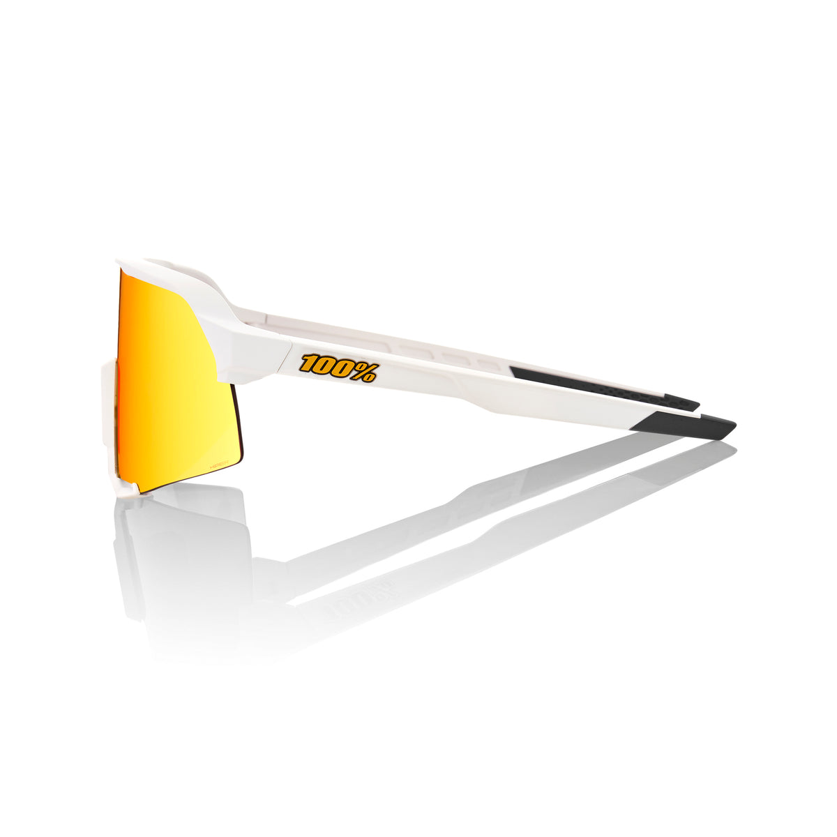 100% S3 Unisex Sunglasses - Soft Tact White with HiPER Red Mirror Lens image 2