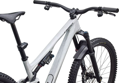 2027 Specialized S-Works Stumpjumper 15 EVO Unisex Mountain Bike, Gloss Metallic White Silver / Smoke Liquid Metal image 6