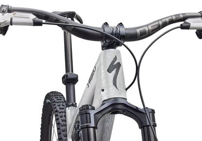 2027 Specialized S-Works Stumpjumper 15 EVO Unisex Mountain Bike, Gloss Metallic White Silver / Smoke Liquid Metal image 5