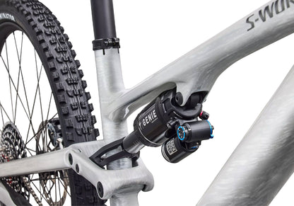 2027 Specialized S-Works Stumpjumper 15 EVO Unisex Mountain Bike, Gloss Metallic White Silver / Smoke Liquid Metal image 4