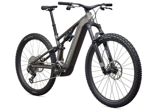 2027 Specialized S-Works Turbo Levo R Unisex Electric Mountain Bike, Gloss Warm Smoke/Pistachio image 1