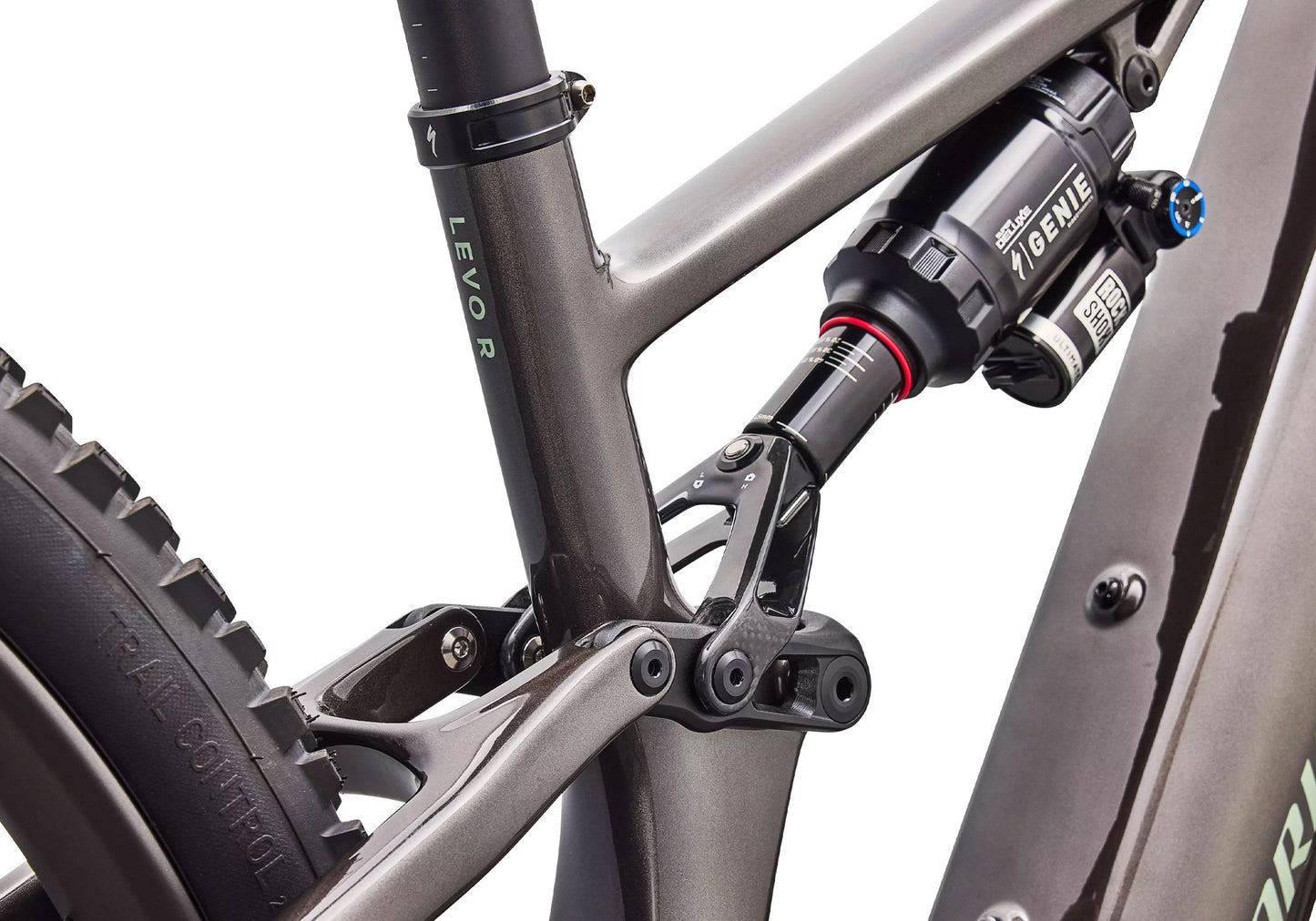 2027 Specialized S-Works Turbo Levo R Unisex Electric Mountain Bike, Gloss Warm Smoke/Pistachio image 5