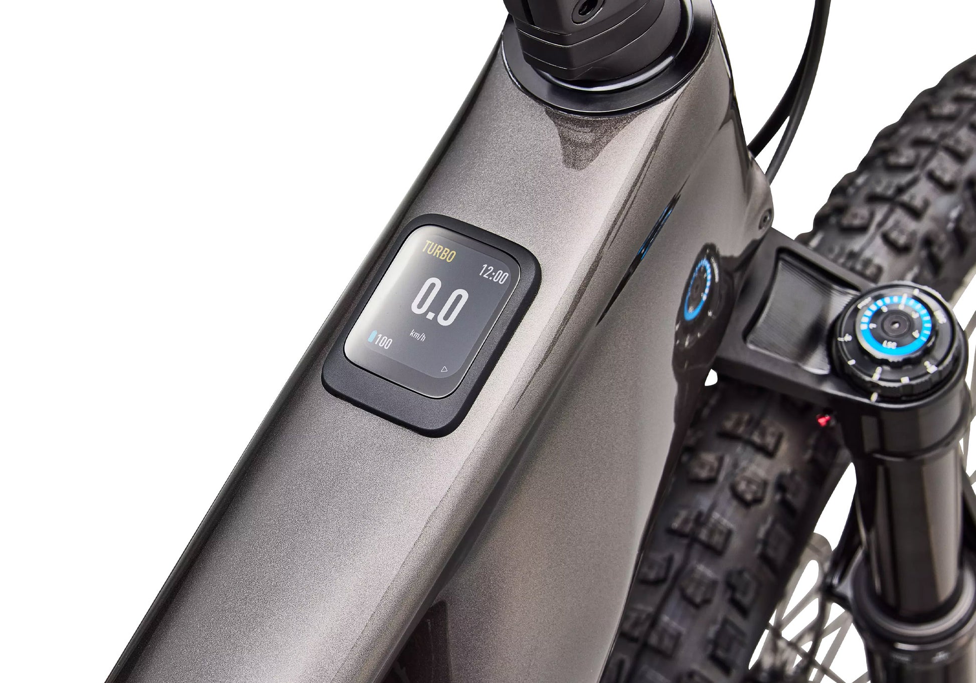 2027 Specialized S-Works Turbo Levo R Unisex Electric Mountain Bike, Gloss Warm Smoke/Pistachio image 4