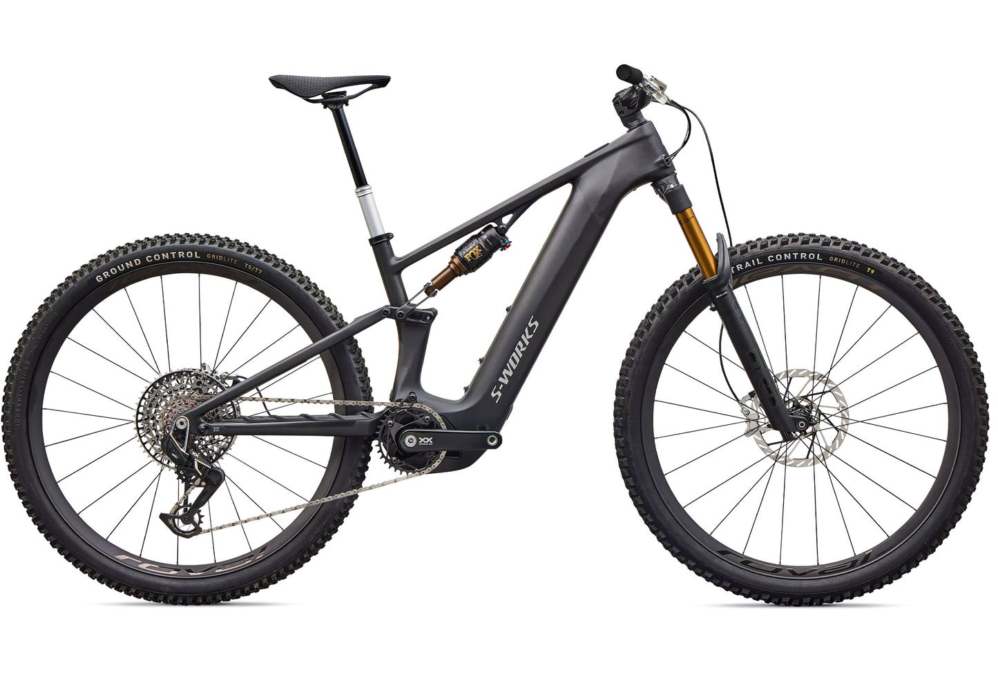 2027 Specialized S-Works Turbo Levo R Ultralight Unisex Electric Mountain Bike, Satin Carbon/Silver Foil image 3