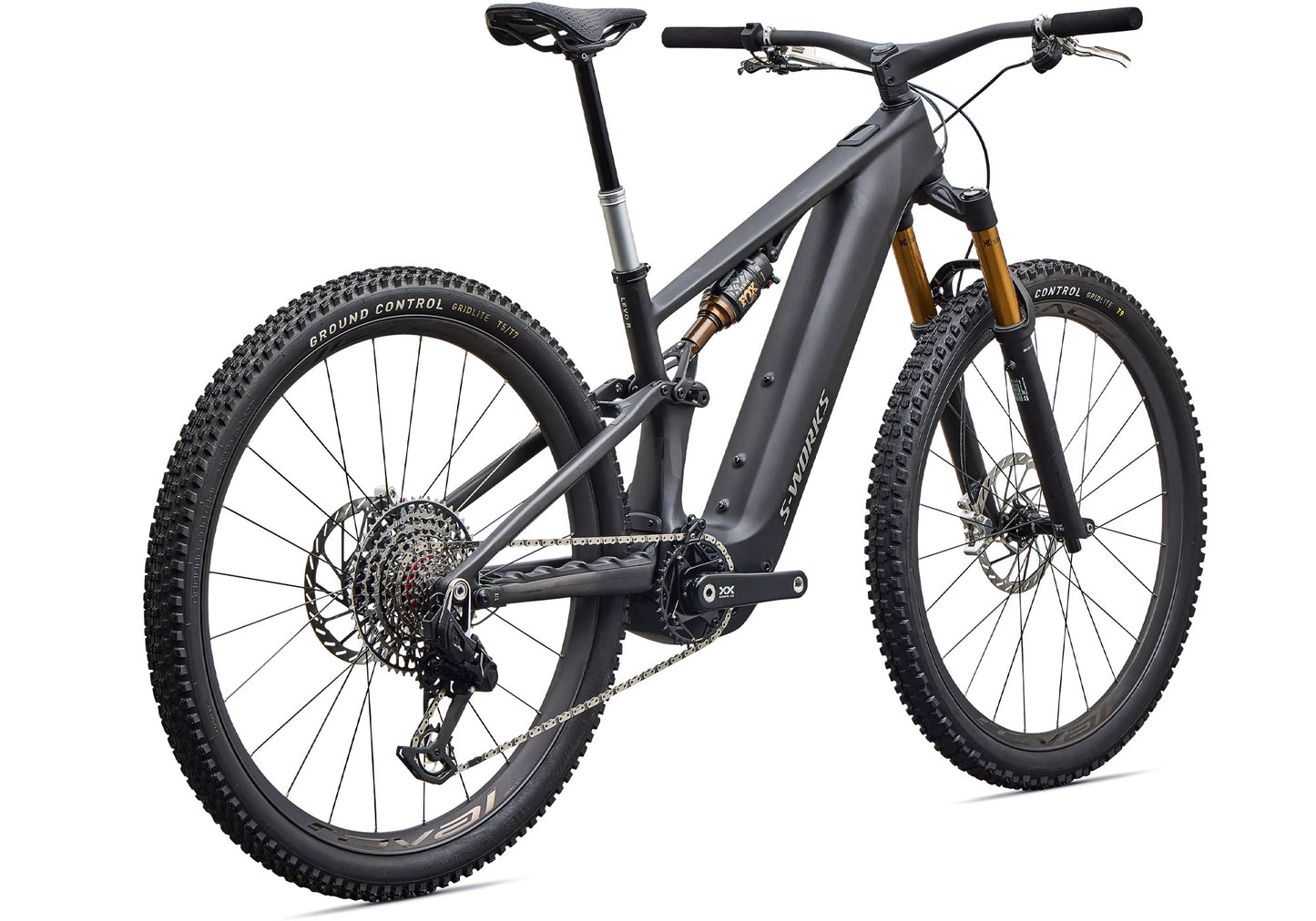 2027 Specialized S-Works Turbo Levo R Ultralight Unisex Electric Mountain Bike, Satin Carbon/Silver Foil image 2