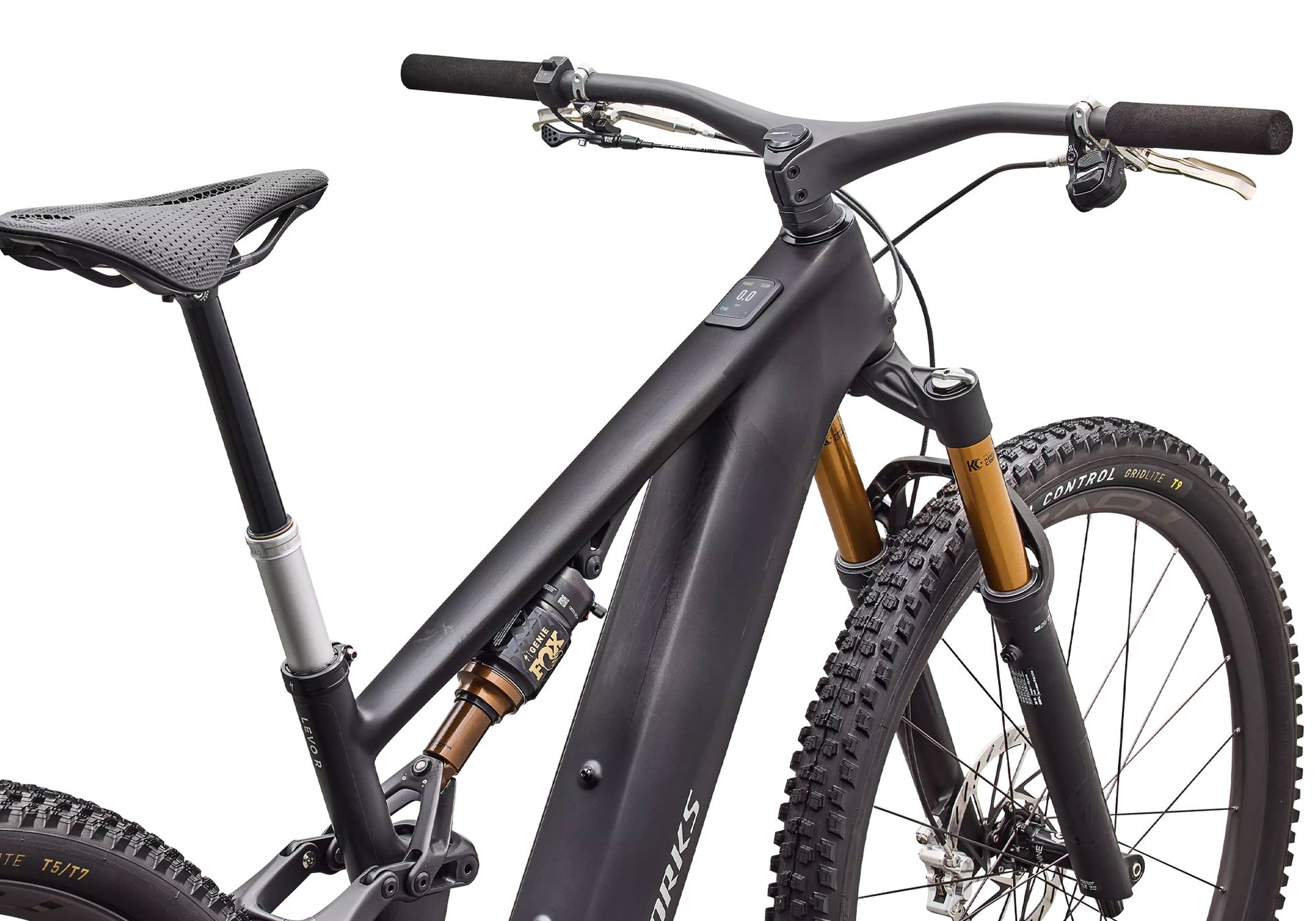 2027 Specialized S-Works Turbo Levo R Ultralight Unisex Electric Mountain Bike, Satin Carbon/Silver Foil image 7