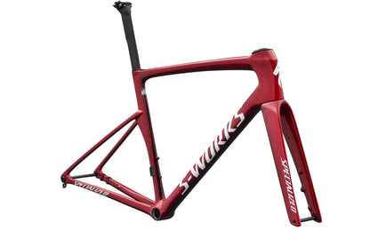 2027 Specialized S-Works Tarmac SL9 Frameset, Gloss Vivid Red/Tarmac Black / White Silver Metallic image 1