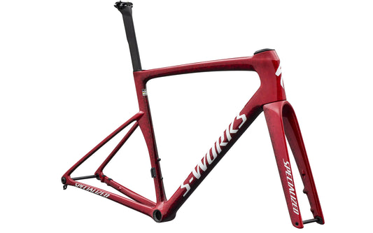 2027 Specialized S-Works Tarmac SL9 Frameset, Gloss Vivid Red/Tarmac Black / White Silver Metallic image 1