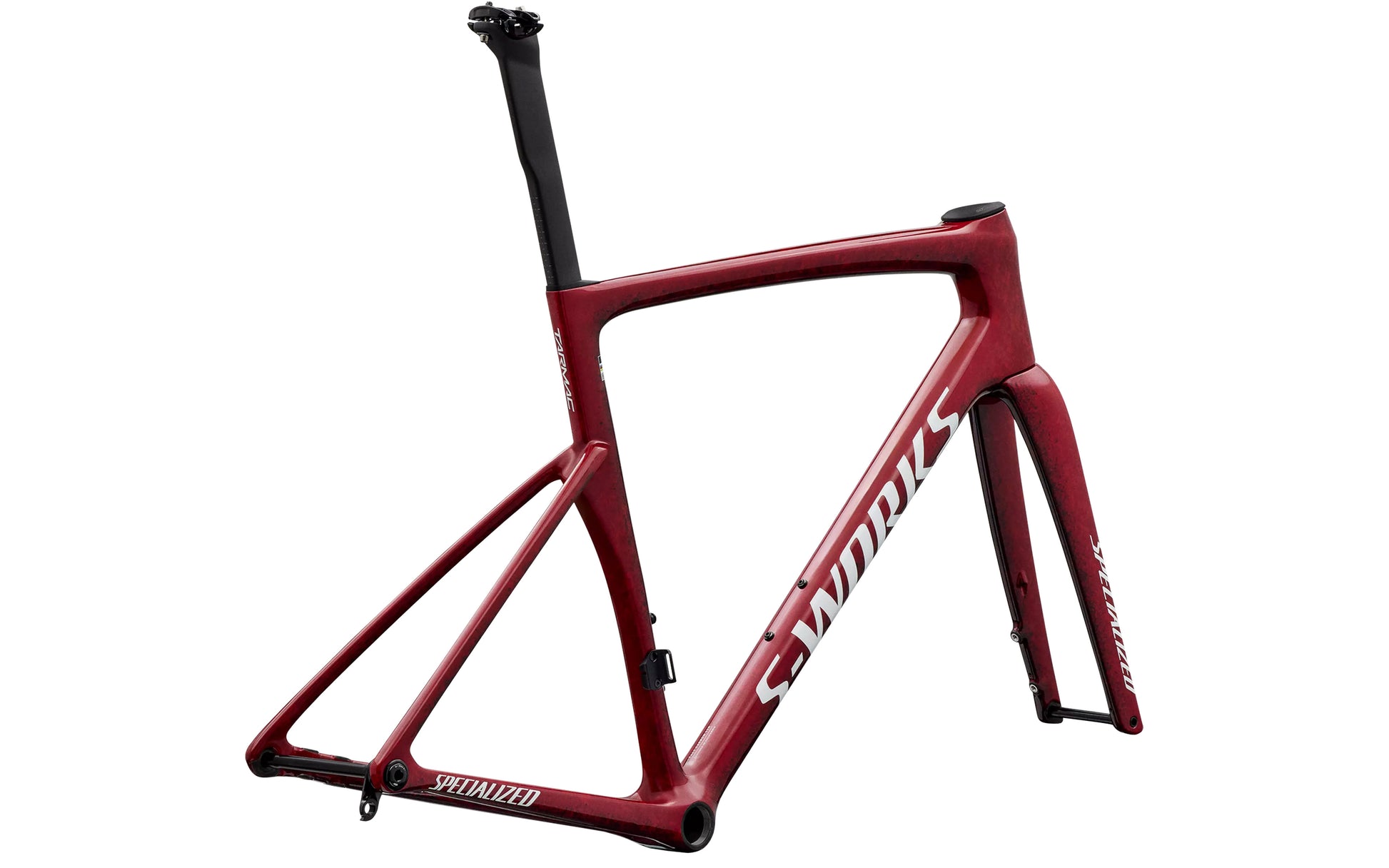 2027 Specialized S-Works Tarmac SL9 Frameset, Gloss Vivid Red/Tarmac Black / White Silver Metallic image 3