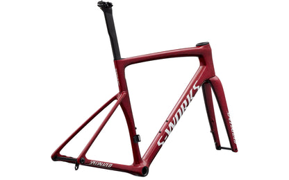 2027 Specialized S-Works Tarmac SL9 Frameset, Gloss Vivid Red/Tarmac Black / White Silver Metallic image 3