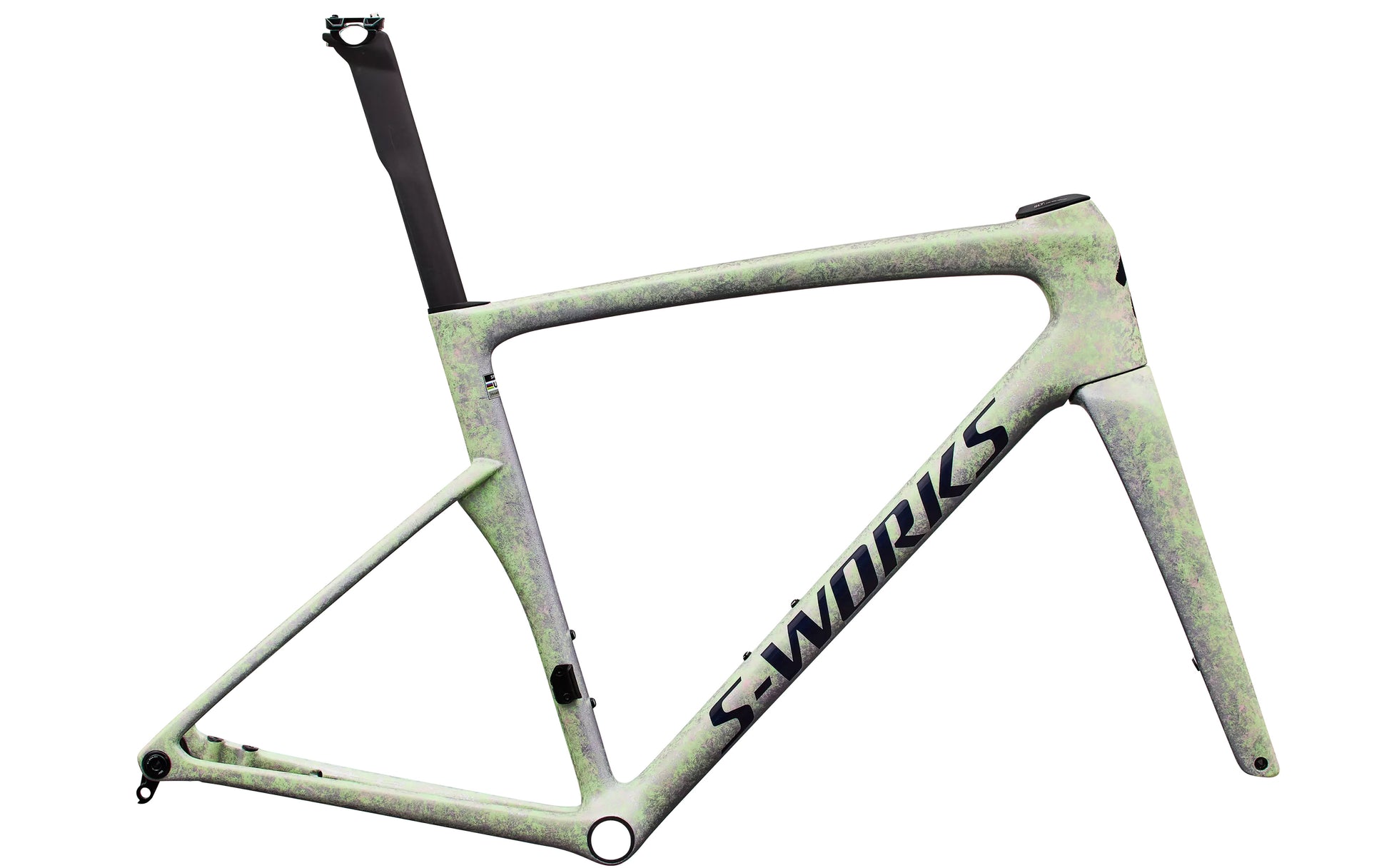 2027 Specialized S-Works Tarmac SL9 Frameset, Gloss Powder Lime/Amethyst Frost/Deep Marine Metallic image 2