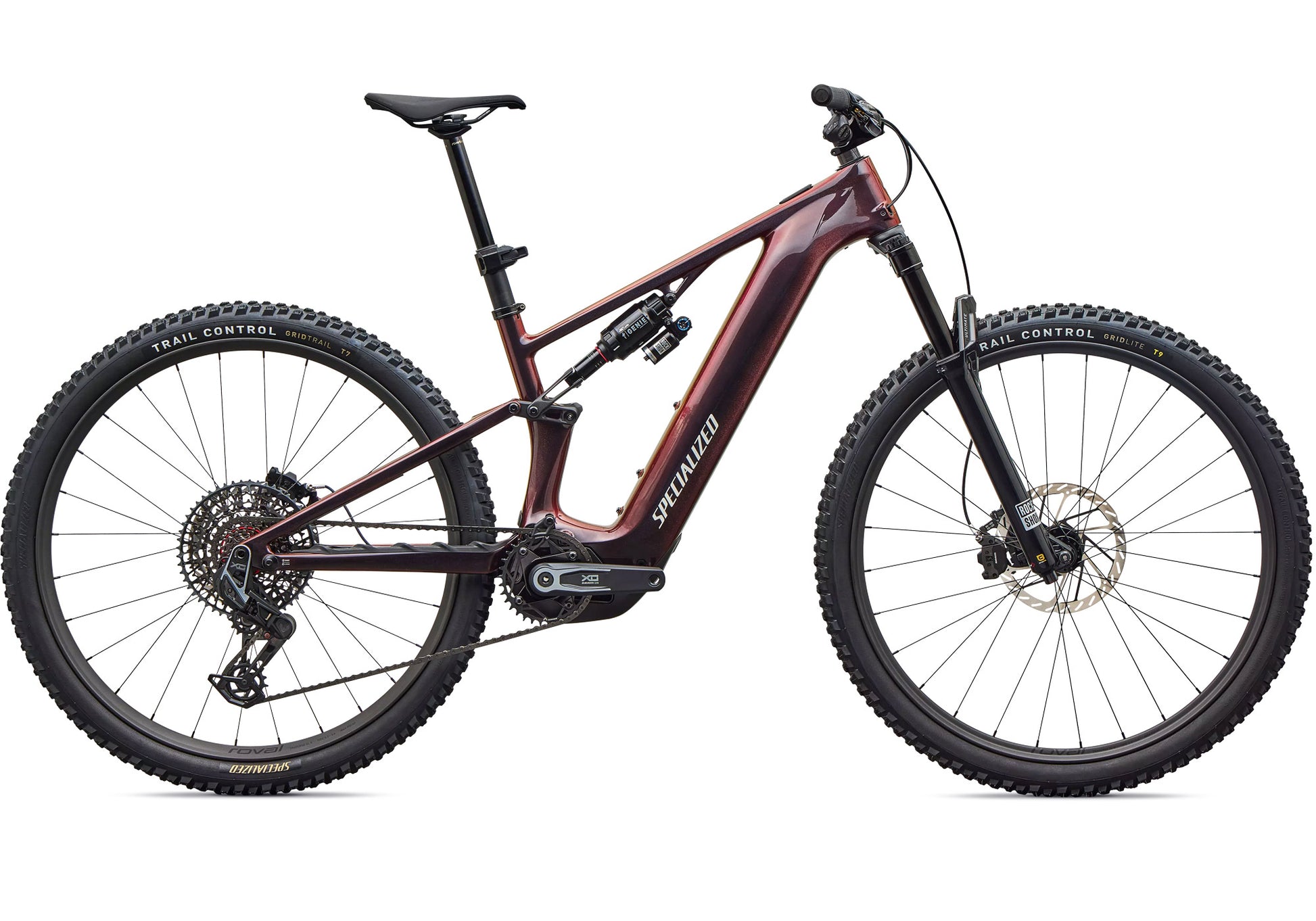 2027 Specialized Turbo Levo R Pro, Gloss Black Red Chameleon / Dolomite image 2